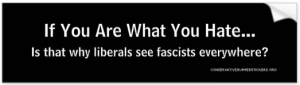 If you are what you hate, liberals are fascists bumper sticker