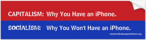 Capitalism-Socialism Conservative bumper sticker